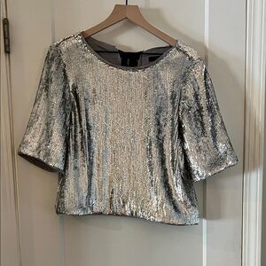 J crew Silver Sequin Women's Top